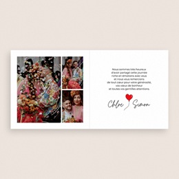 Carte de remerciement mariage Emportés par l’Amour