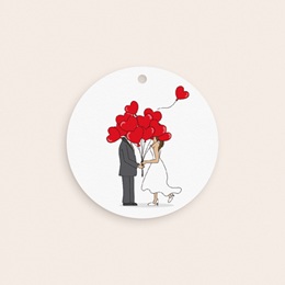 Etiquettes cadeaux mariage Emportés par l’Amour pas cher