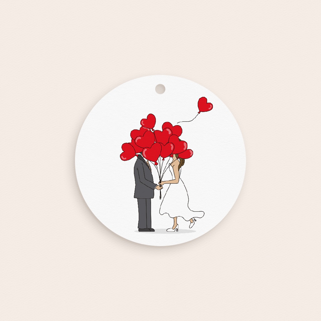 Etiquettes cadeaux mariage Emportés par l’Amour pas cher