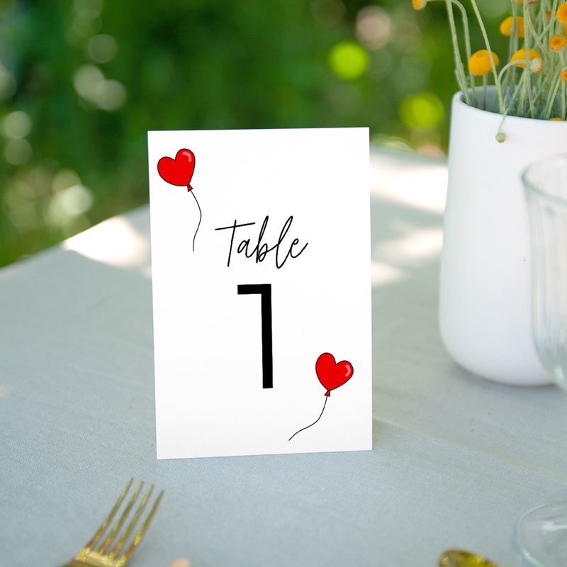 Marque table mariage Emportés par l’Amour
