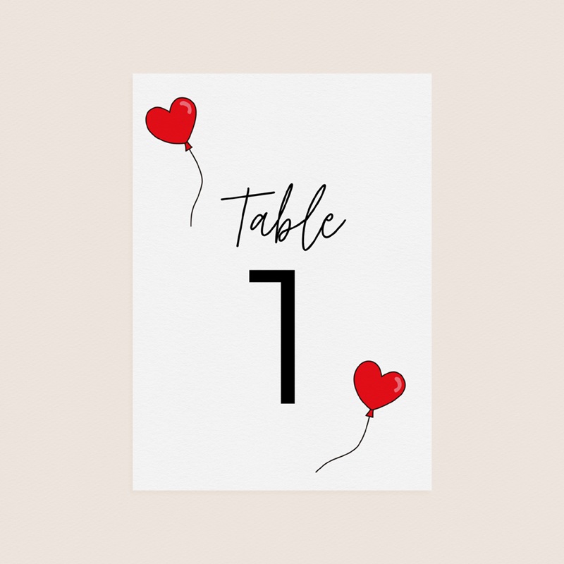 Marque table mariage Emportés par l’Amour pas cher