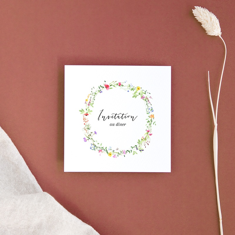 Carte d'invitation mariage Floralement Vôtre