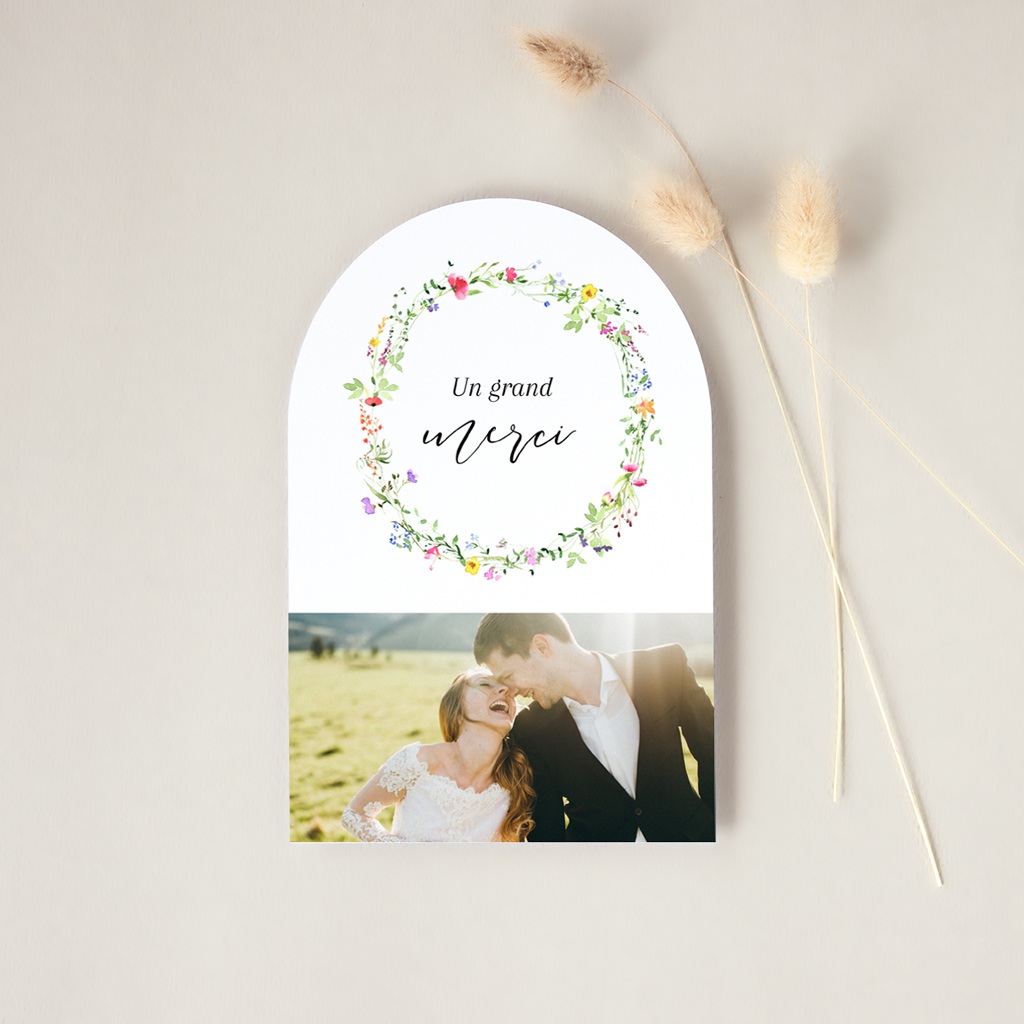Carte de remerciement mariage Floralement Vôtre