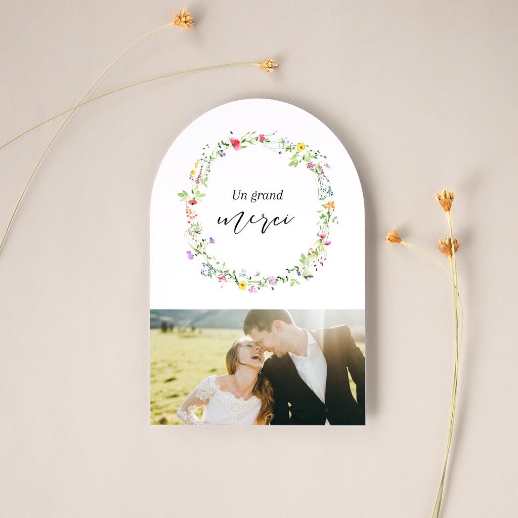 Carte de remerciement mariage Floralement Vôtre gratuit