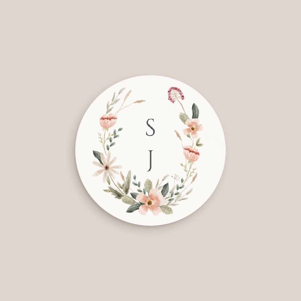 Etiquette enveloppes mariage Fleurs de Bonheur pas cher