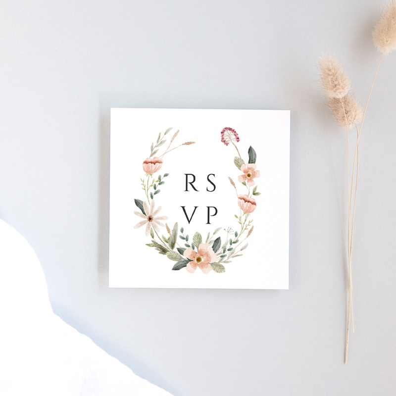 Carton réponse mariage Fleurs de Bonheur