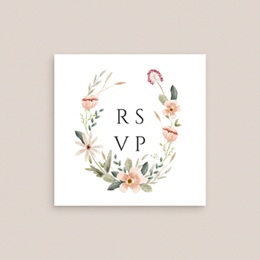 Carton réponse mariage Fleurs de Bonheur gratuit
