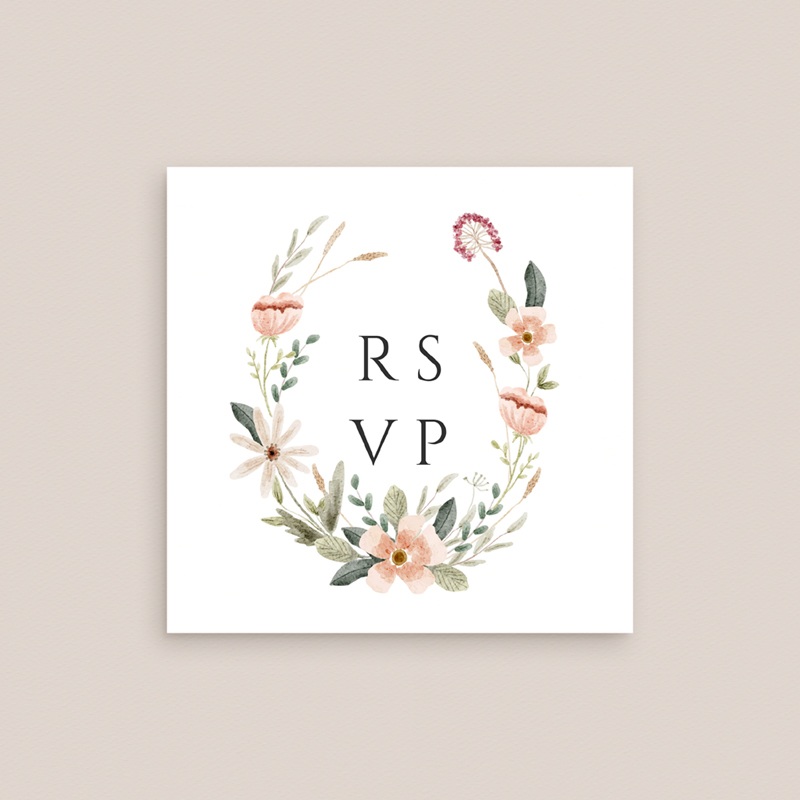 Carton réponse mariage Fleurs de Bonheur gratuit
