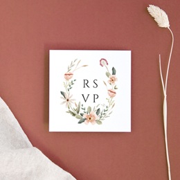 Carton réponse mariage Fleurs de Bonheur
