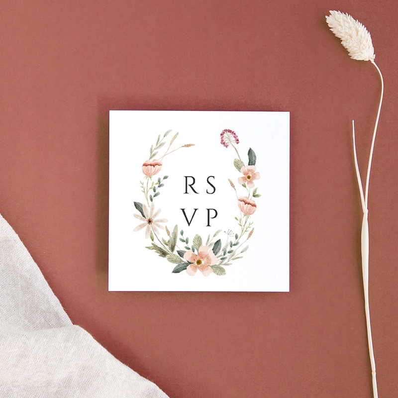 Carton réponse mariage Fleurs de Bonheur