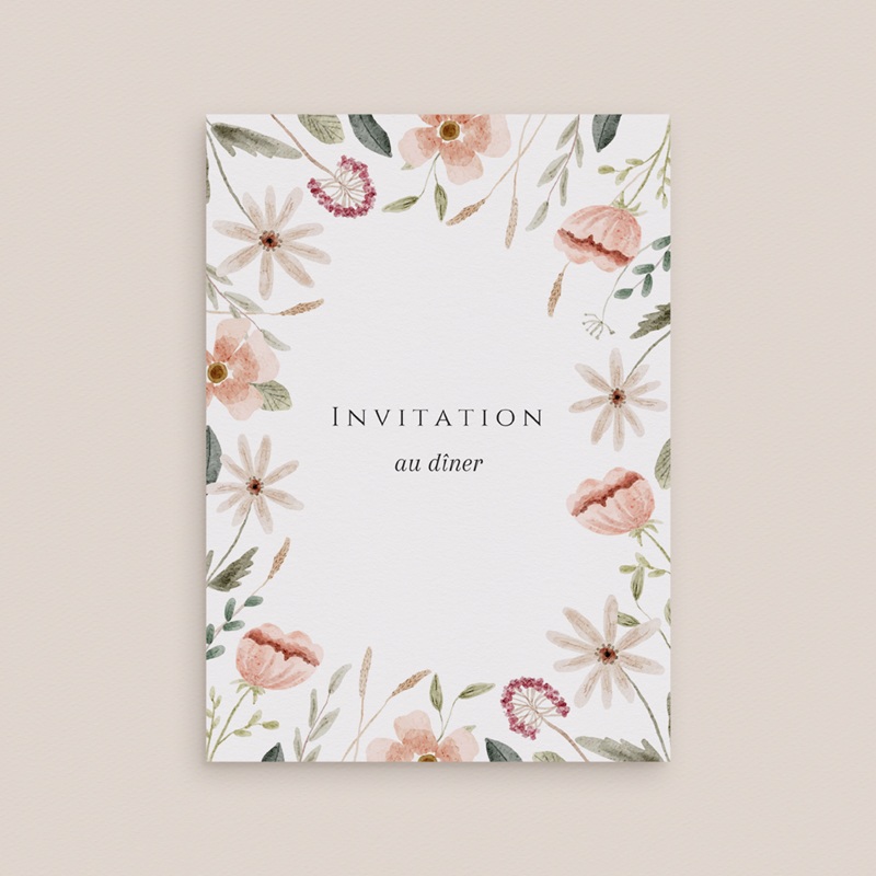 Carte d'invitation mariage Fleurs de Bonheur gratuit