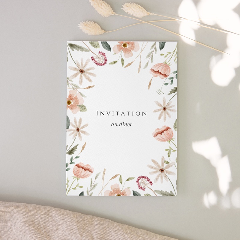 Carte d'invitation mariage Fleurs de Bonheur