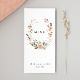 Menu mariage Fleurs de Bonheur