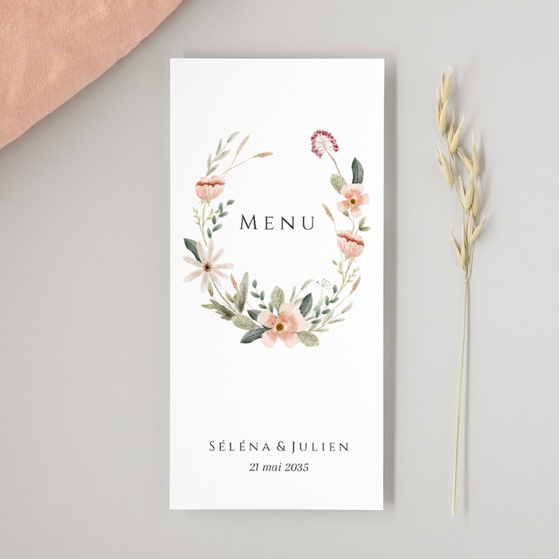 Menu mariage Fleurs de Bonheur