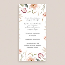 Menu mariage Fleurs de Bonheur pas cher