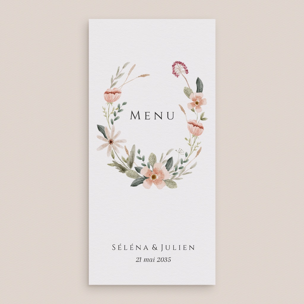 Menu mariage Fleurs de Bonheur gratuit