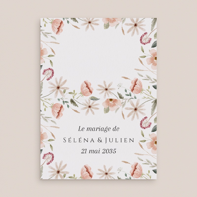 Marque-place mariage Fleurs de Bonheur pas cher