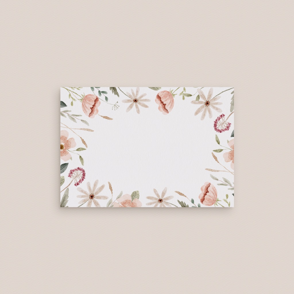 Marque-place mariage Fleurs de Bonheur gratuit