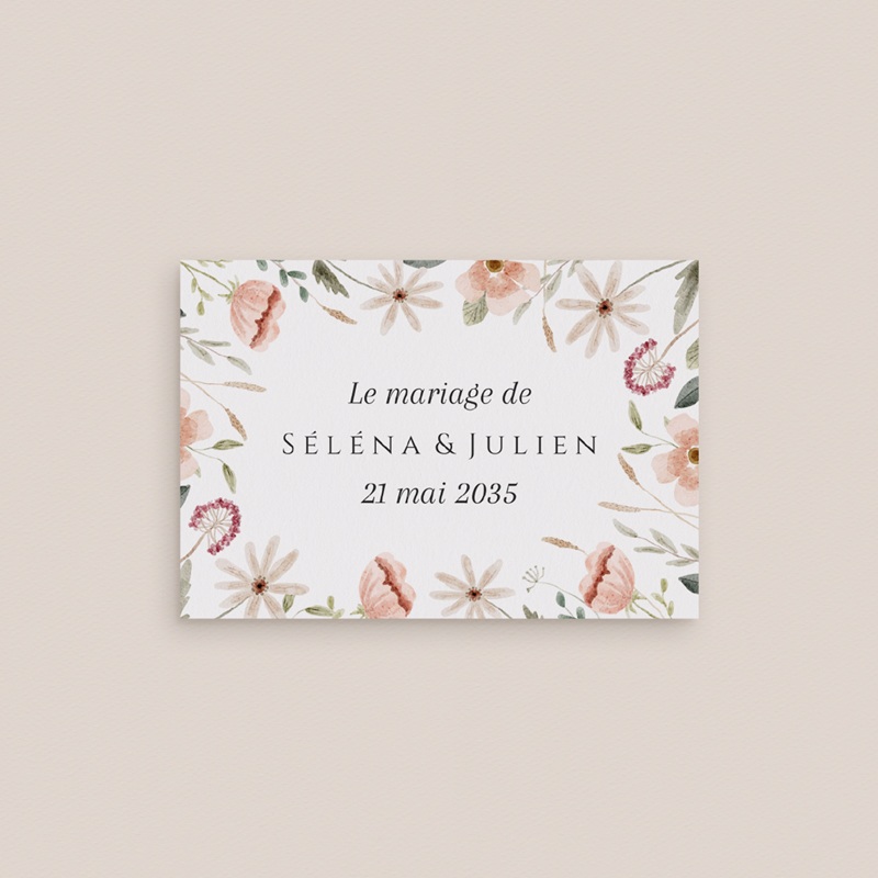 Marque-place mariage Fleurs de Bonheur
