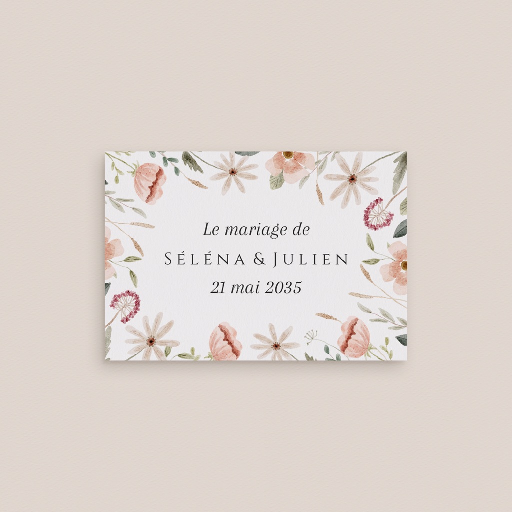 Marque-place mariage Fleurs de Bonheur
