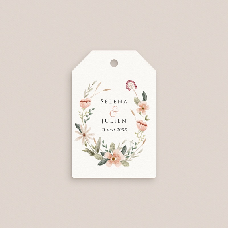 Etiquettes cadeaux mariage Fleurs de Bonheur gratuit