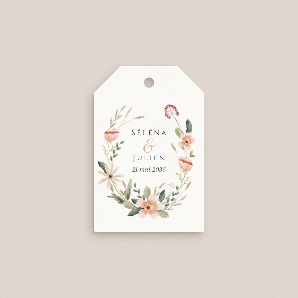 Etiquettes cadeaux mariage Fleurs de Bonheur gratuit