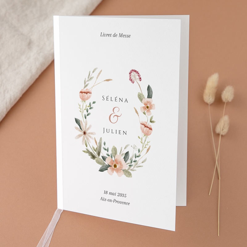 Livret de messe mariage Fleurs de Bonheur