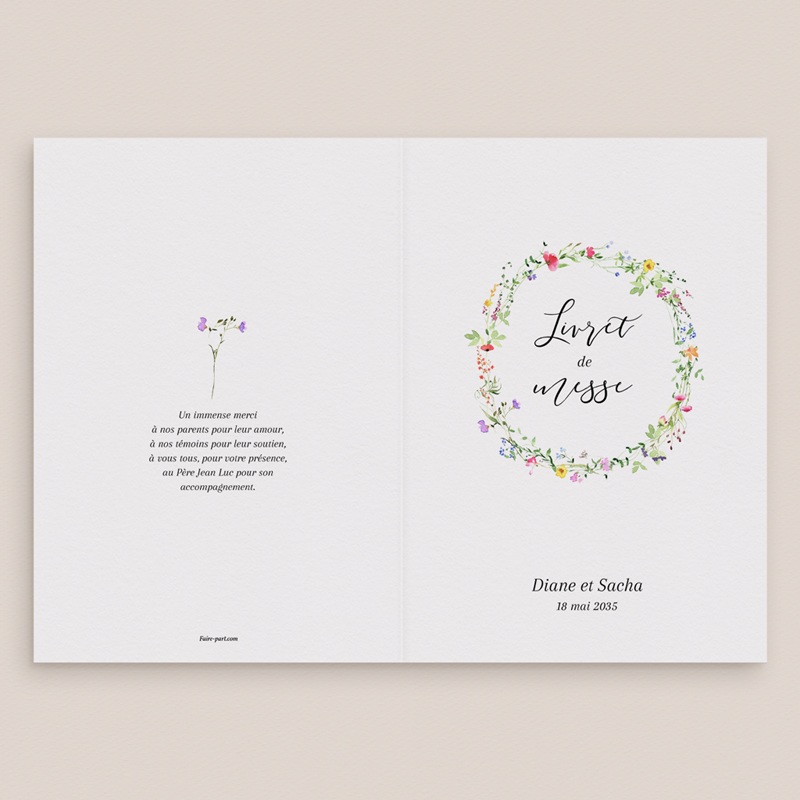 Livret de messe mariage Floralement Vôtre gratuit