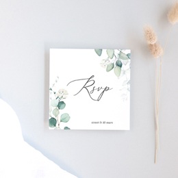 Carton réponse mariage Eucalyptus romantique