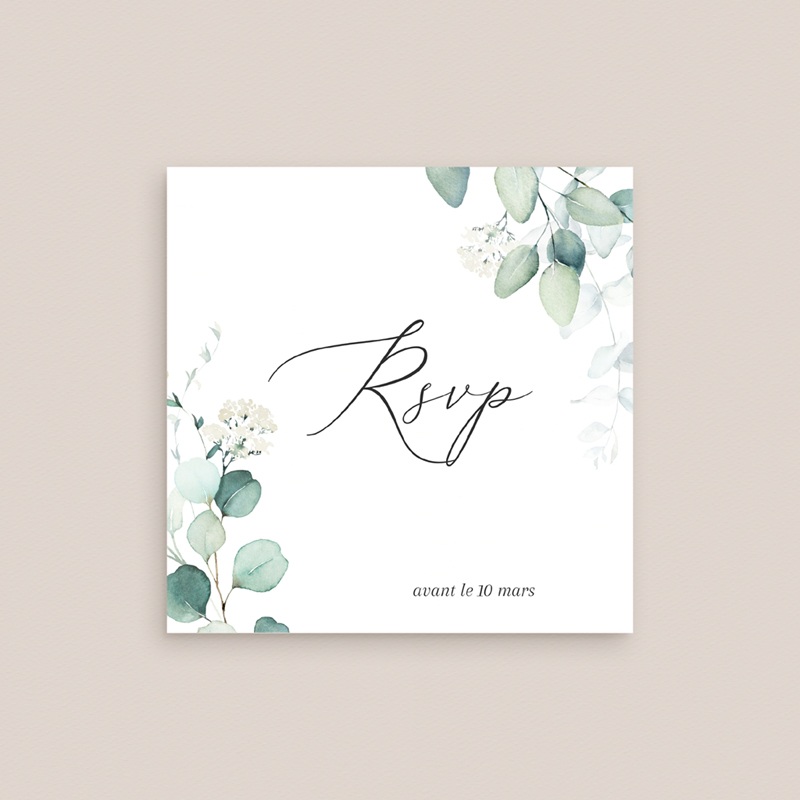 Carton réponse mariage Eucalyptus romantique gratuit