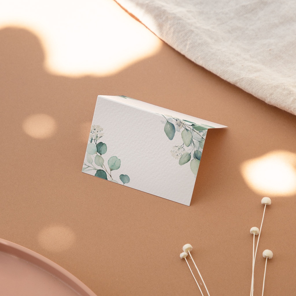 Marque-place mariage Eucalyptus romantique