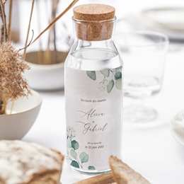 Etiquette bouteille mariage Eucalyptus romantique gratuit