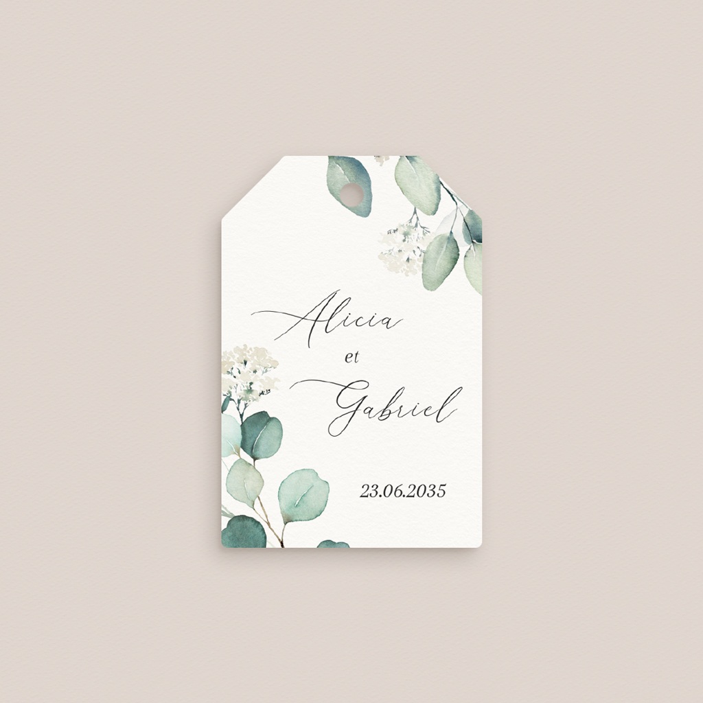 Etiquettes cadeaux mariage Eucalyptus romantique gratuit