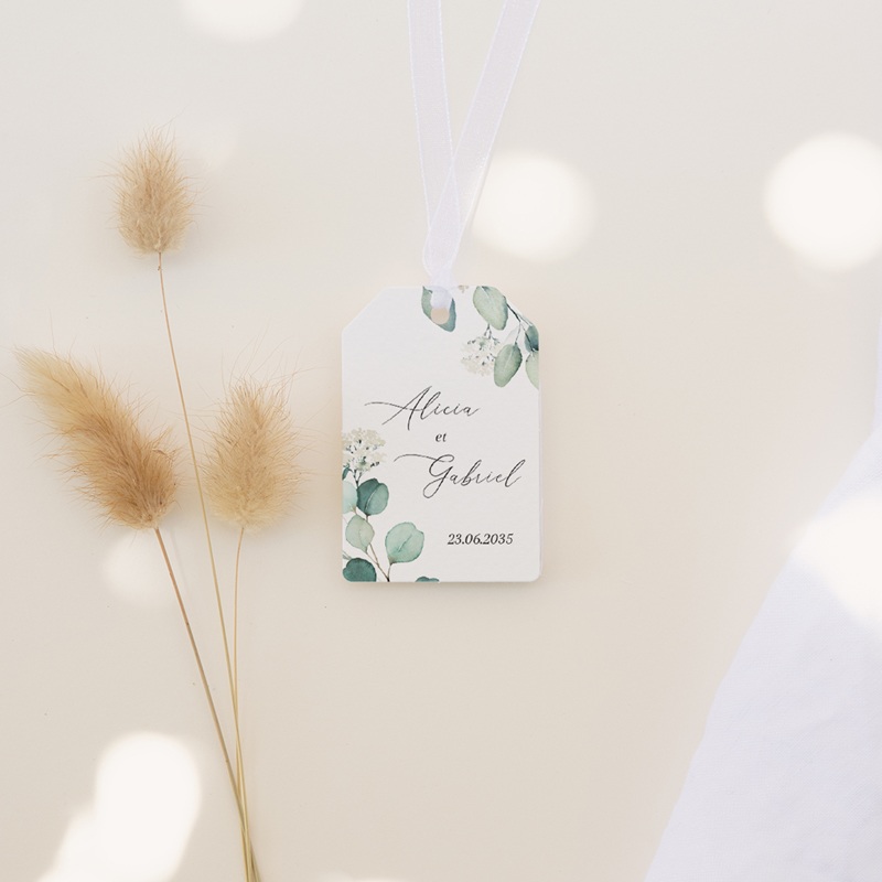 Etiquettes cadeaux mariage Eucalyptus romantique