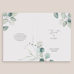 Livret de messe mariage Eucalyptus romantique gratuit
