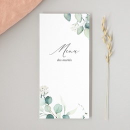 Menu mariage Eucalyptus romantique