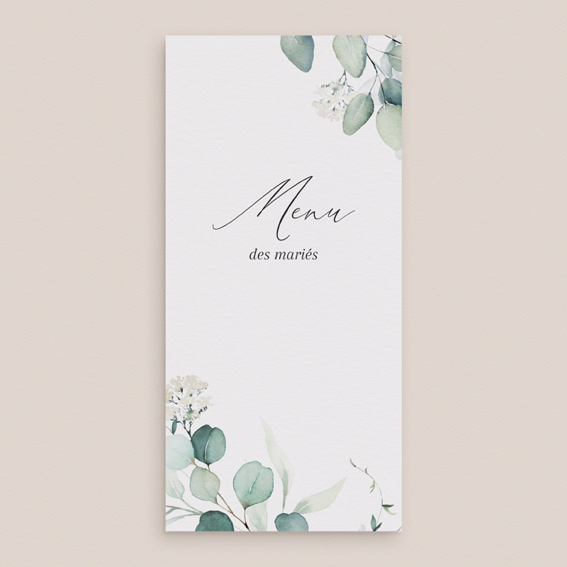 Menu mariage Eucalyptus romantique gratuit