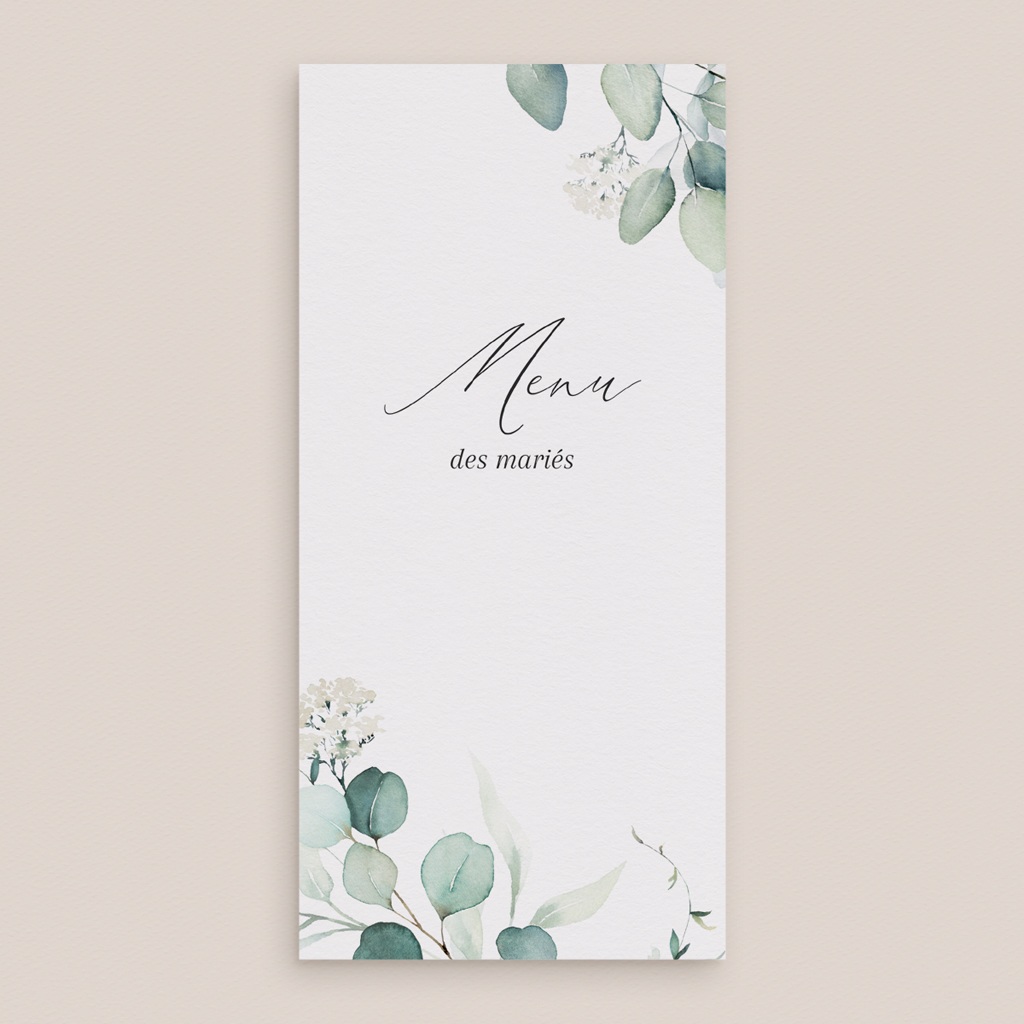 Menu mariage Eucalyptus romantique gratuit