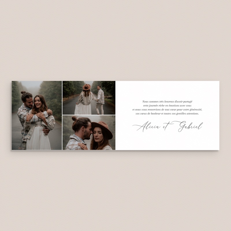 Carte de remerciement mariage Eucalyptus romantique pas cher