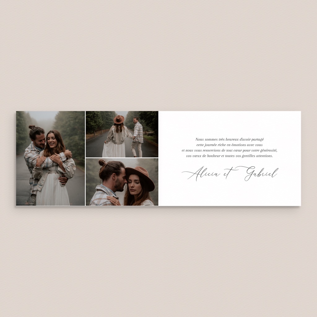Carte de remerciement mariage Eucalyptus romantique pas cher