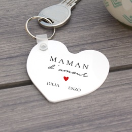 Porte-clés personnalisé Cœur de Maman gratuit
