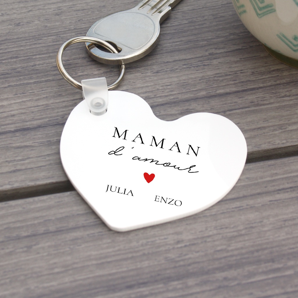 Porte-clés personnalisé Cœur de Maman gratuit