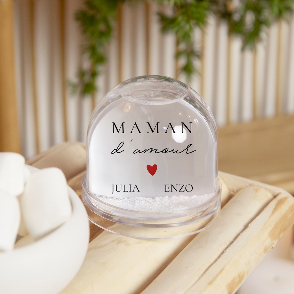Boule à neige personnalisée Cœur de Maman