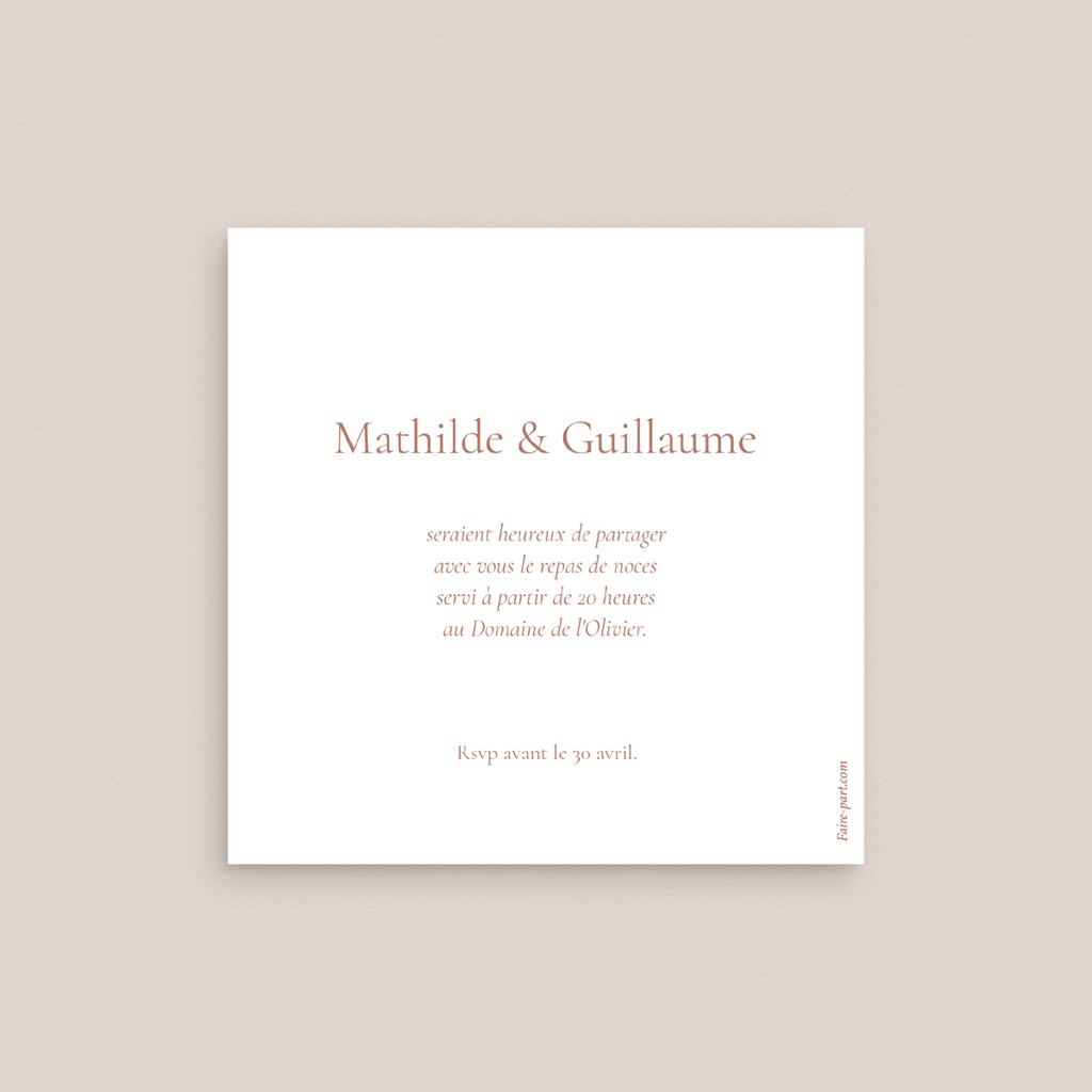 Carte d'invitation mariage L’Écrin de Nos Vœux pas cher