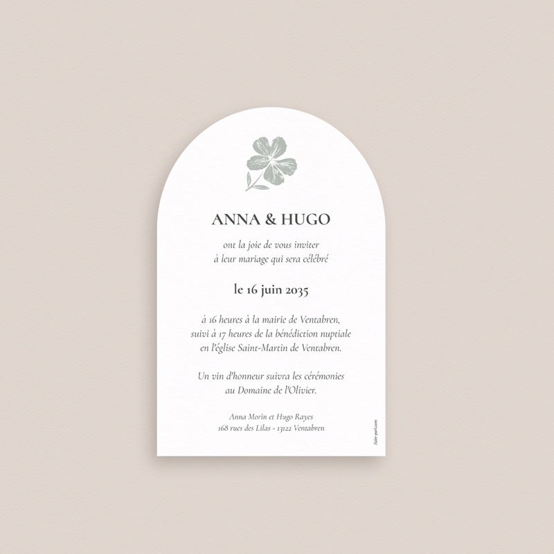 Faire-part de mariage Sauge en Fleurs pas cher