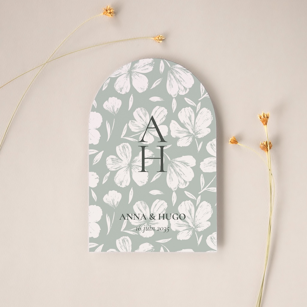 Faire-part de mariage Sauge en Fleurs gratuit