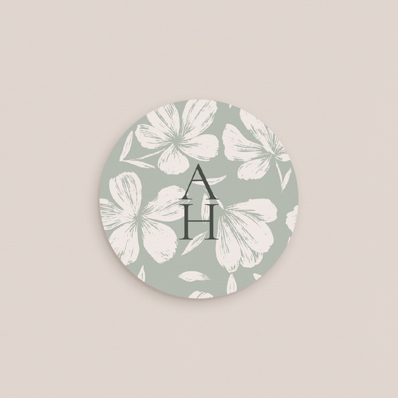 Etiquette enveloppes mariage Sauge en Fleurs pas cher