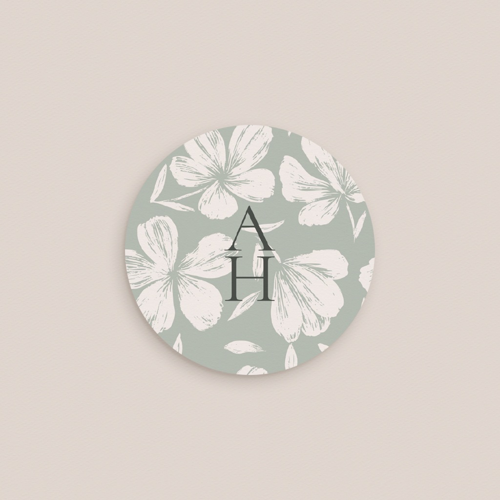 Etiquette enveloppes mariage Sauge en Fleurs pas cher