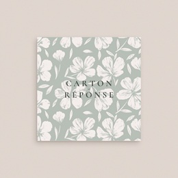 Carton réponse mariage Sauge en Fleurs gratuit