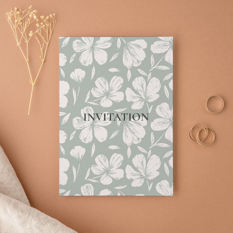 Carte d'invitation mariage Sauge en Fleurs